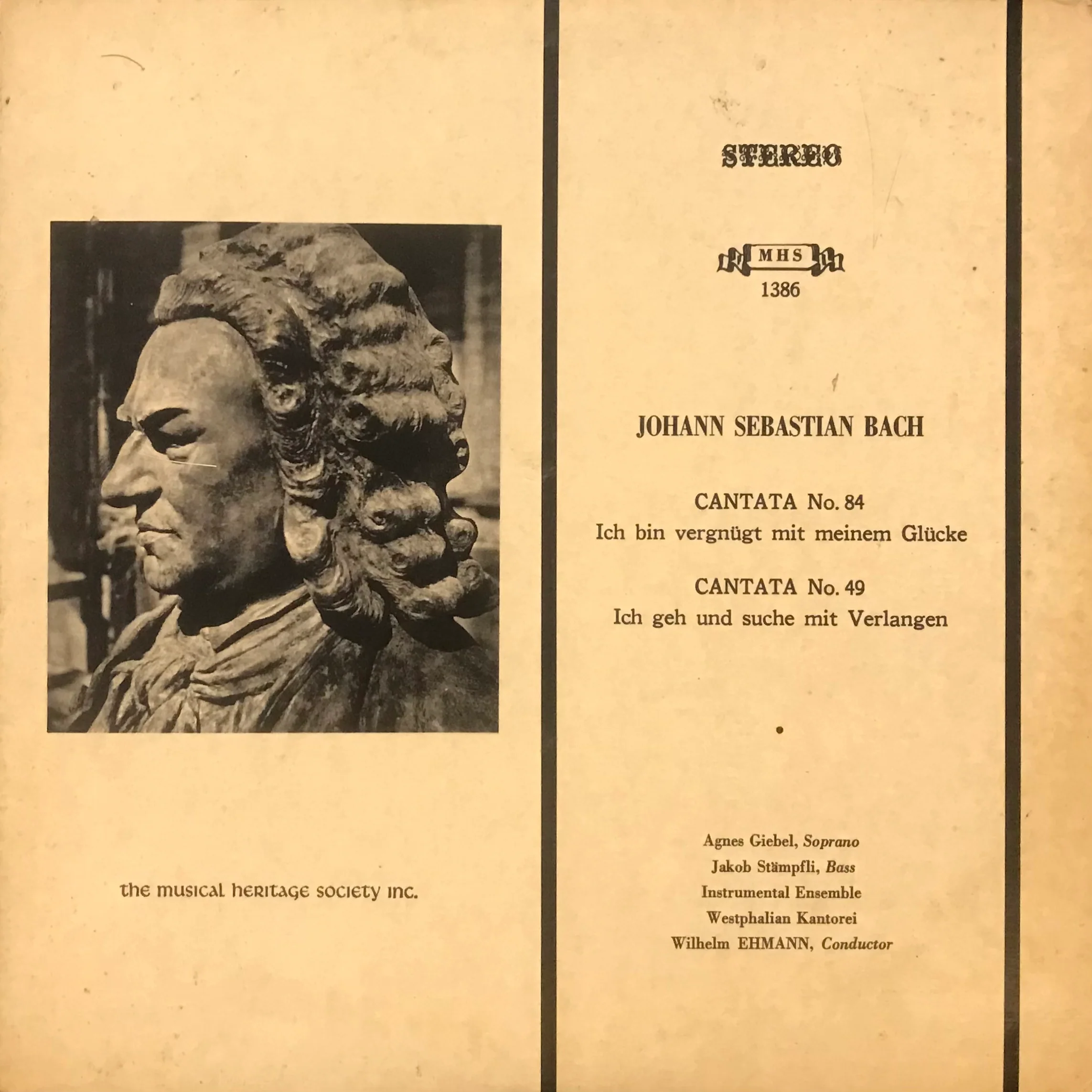 Johann Sebastian Bach Cantata No.84 Ich bin vergnügt mit meinem glücke/ Cantata No.49 Ich Geh und suche mit Verlangen