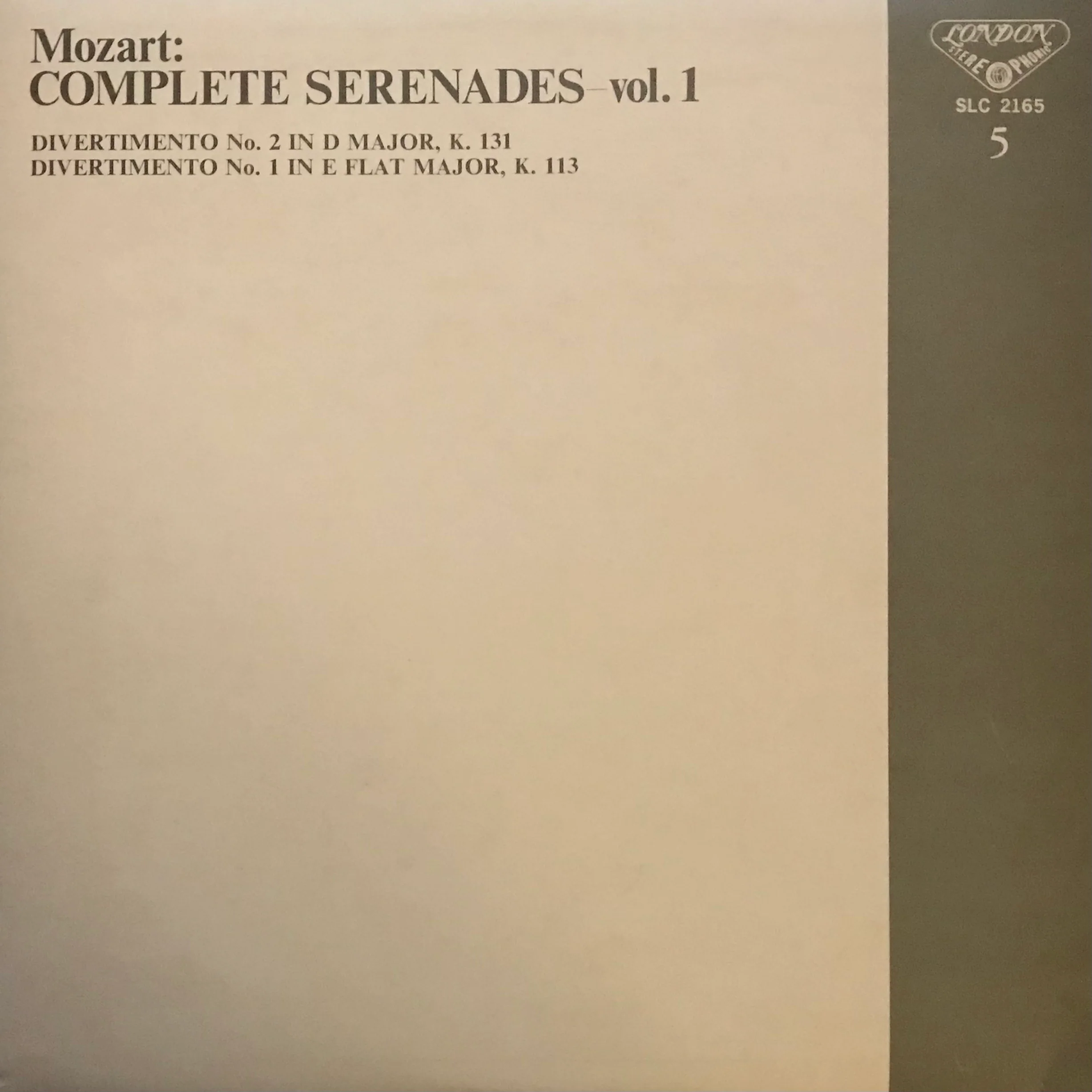Mozart: Complete Serenades Volume I- Divertemento No.2 In D Major K.131, Divertemento No.1 In E Flat Major, K. 113